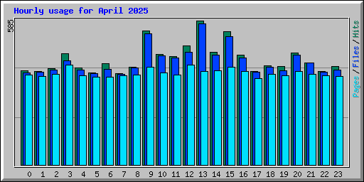 Hourly usage for April 2025